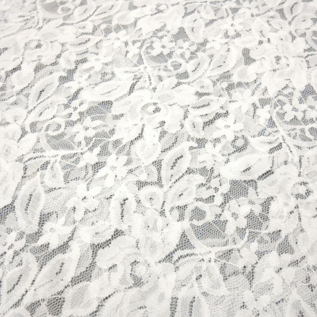 Stoff Spitze Spitzenstoff mit Blumenmuster cremeweiß off-white