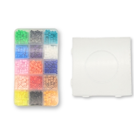 Bügelperlen Set 5 x 5mm , Steckplatte 140x140x7.5 mm