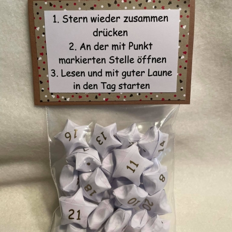 Adventskalender Stern mit Sprüchen 18
