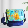 kleine  Umhängetasche Damen /blaue Handtasche/Elefant/Cord Tasche