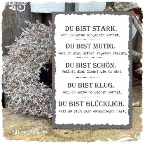 Holzschild-Shabby Du bist...