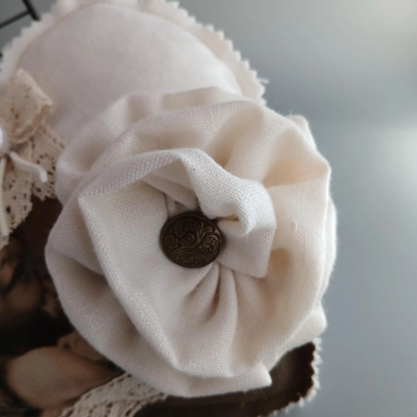 1 Deko Herz aus Stoff Shabby Chic Anhänger