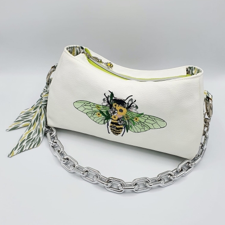 Biene Stickdatei Florales Sommermotiv mit Blüten & feinen Details