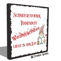 Holzschild-Shabby Schneegestöber