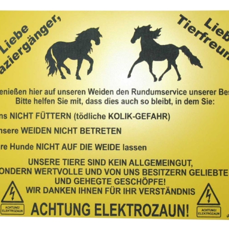 Pferdeschild füttern verboten, Gravurschild 15x20 cm