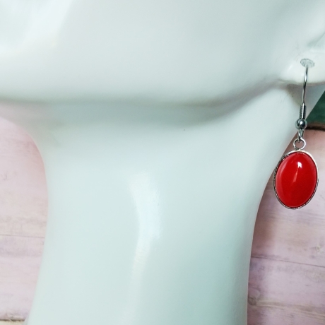 Hängeohrringe Edelstahl Jade Schmuck Ohrringe