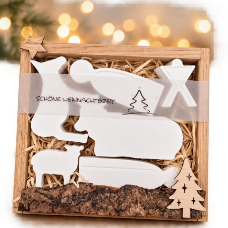 Krippe, moderne Weihnachtskrippe,Weihnachten,Wichteln,Mitbringsel