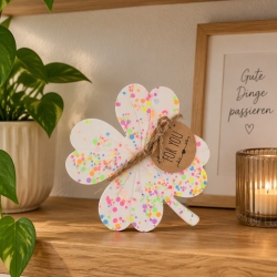 Kleeblatt,Glück,Glücksbringer,Neon,Geschenk