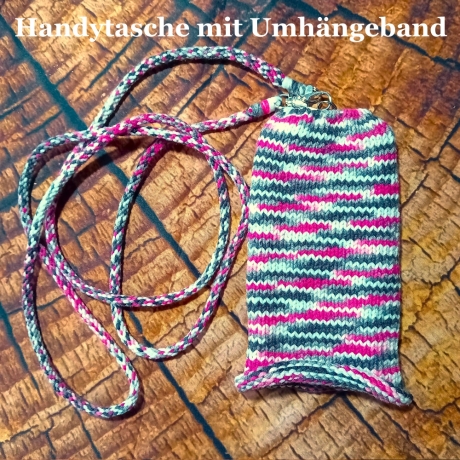 Handytasche Handyhülle Smartphonhülle mit Band zum umhängen Pink