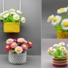 Häkelanleitung Blumen-Dekoration Gänseblümchen im Topf, einfach