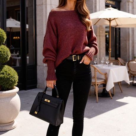 Oversize Strickpullover off shoulder - schulterfrei S M L XL