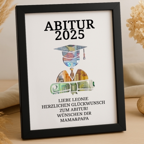 Personalisiertes Abitur Geldgeschenk für Jungen und Mädchen