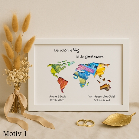 Hochzeitsgeschenk personalisiert Geldgeschenk Hochzeit Brautpaar 