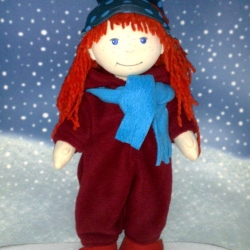 Schneeanzug Mütze Schal passend für Puppen Stoffpuppen 38 cm Neu