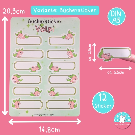 Büchersticker & Etiketten - Volpi Namenssticker Aufkleber