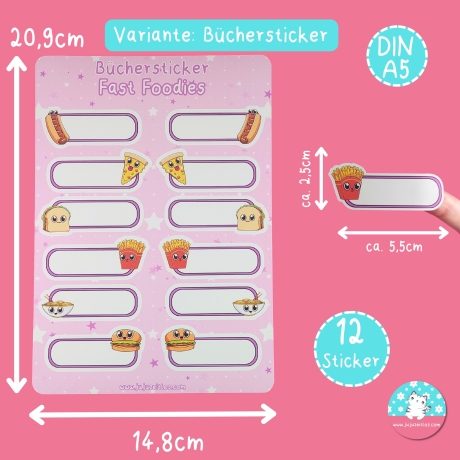 Büchersticker & Etiketten - Fast Foodies Namenssticker Aufkleber