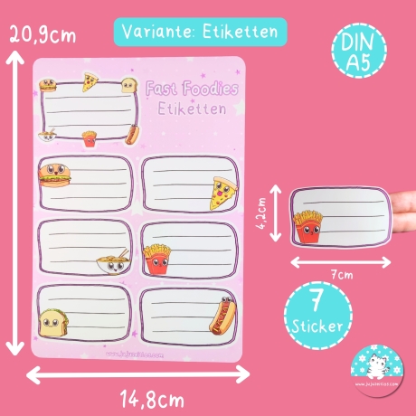 Büchersticker & Etiketten - Fast Foodies Namenssticker Aufkleber