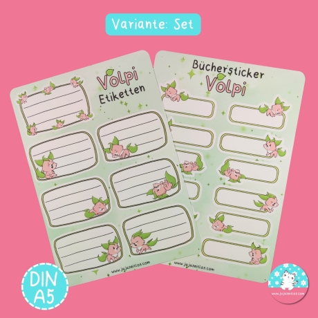 Büchersticker & Etiketten - Volpi Namenssticker Aufkleber