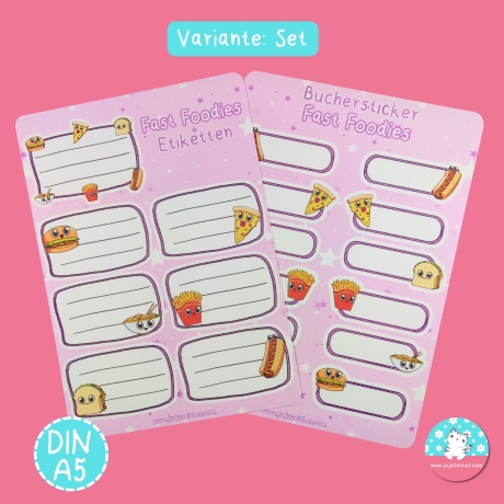 Büchersticker & Etiketten - Fast Foodies Namenssticker Aufkleber