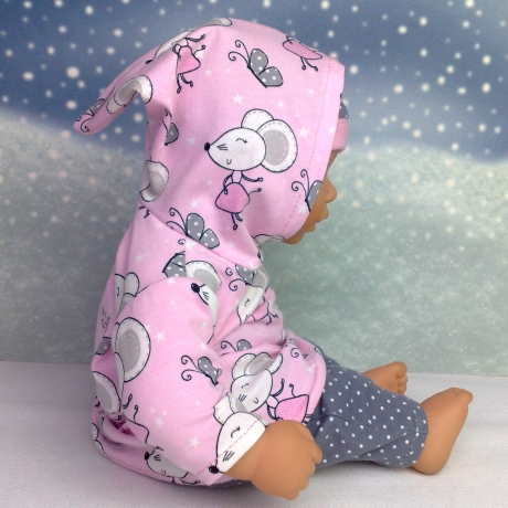 Kleidung Tunika Hose und Mütze Mäuse passend für Puppen 36 cm Neu