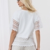 Boho Sommer Bluse 100% Baumwolle Spitze Cut out Top Stickerei S-L