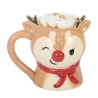 Ruby Rentier Weihnachtsbecher / Tasse mit Sterne Kuschelsocken