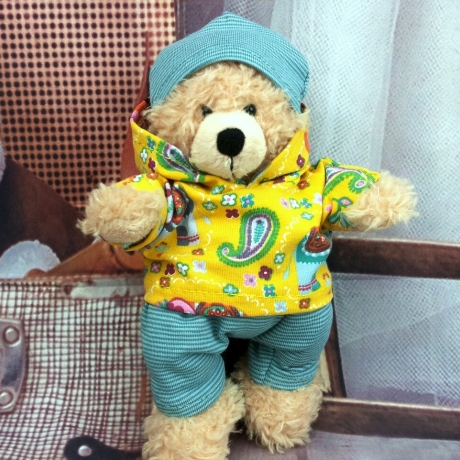 Kleidung Hoodie Hose Mütze Elefanten passend für Bären 18 cm Neu