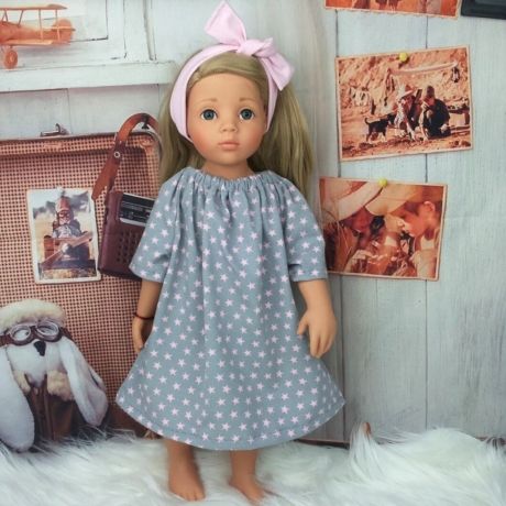 Puppenkleidung Kleid und Bandana passend für Stehpuppen 50 cm Neu
