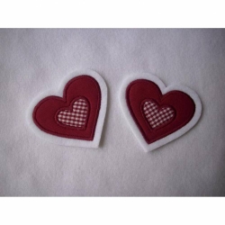 Applikation/Aufnäher 2-er-Set Herzchen