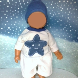 Shirt Hose und Mütze Seesterne passend für Puppen 32 cm Neu