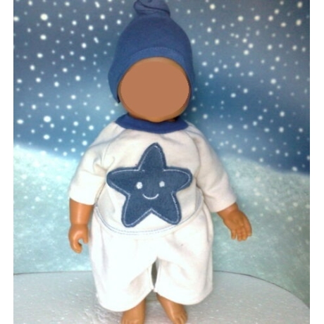 Shirt Hose und Mütze Seesterne passend für Puppen 32 cm Neu