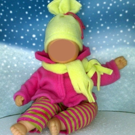 Kleidung Jacke Hose Mütze und Schal passend für Puppen 36 cm Neu