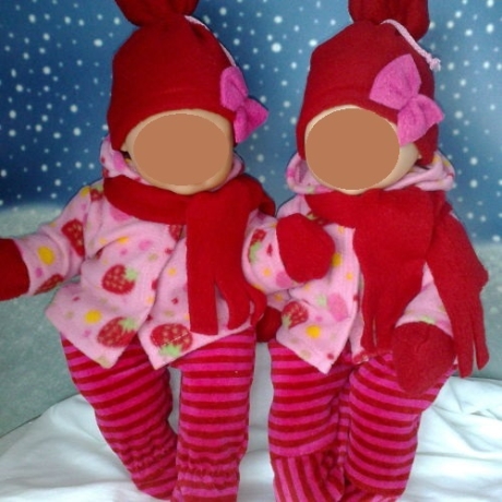 Jacke Hose Handschuhe Mütze Schal passend für Puppen 36 cm Neu