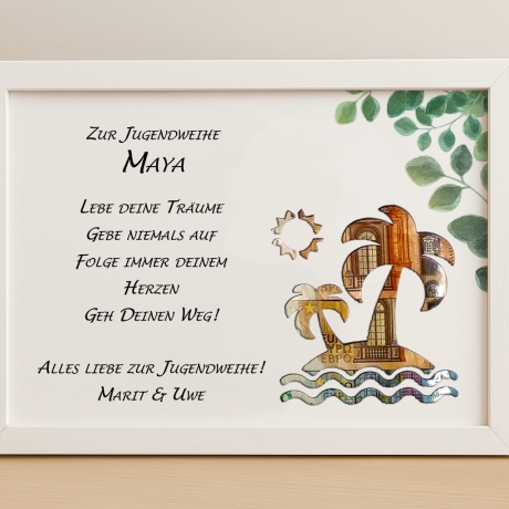 Personalisiertes Jugendweihe Geldgeschenk für Jungen und Mädchen