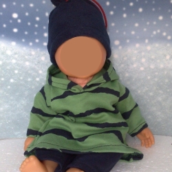 Tunika Hose und Mütze passend für Puppen Babypuppen 32 cm  Neu