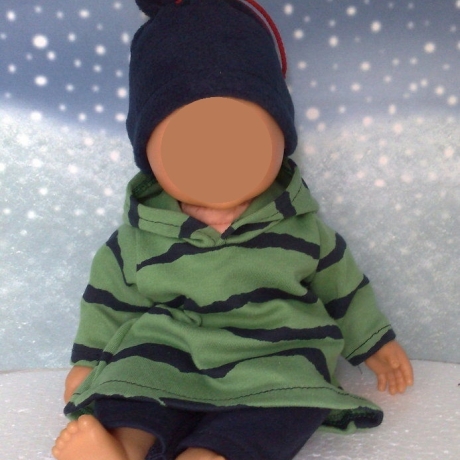 Tunika Hose und Mütze passend für Puppen Babypuppen 32 cm  Neu