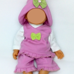 Tunika Shirt Hose Hut passend für Puppen Babypuppen 32 cm Neu