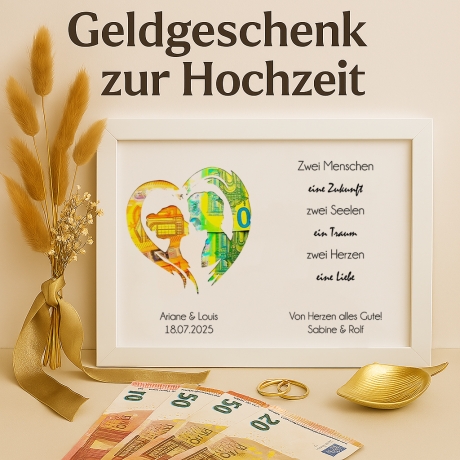 Hochzeitsgeschenk personalisiert Geldgeschenk Hochzeit Brautpaar 