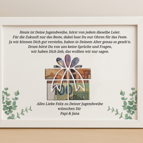 Personalisiertes Jugendweihe Geldgeschenk für Jungen und Mädchen