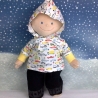 Hoodie mit Fahrzeuge + Hose Kleidung passend für Puppen 43 cm Neu