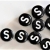 5 x der Buchstabe S  schwarze Buchstabenperlen