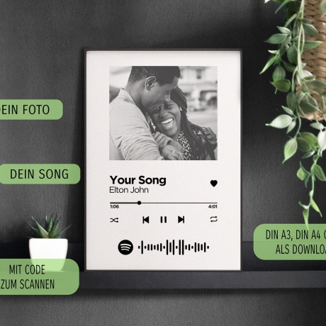 Personalisierbares Spotify-Design Poster | DIN A4, A3, Download