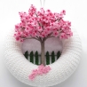 Häkelanleitung Türkranz Kirschblüten - einfach aus Wollresten