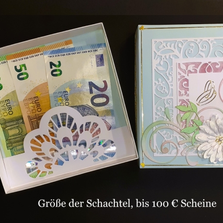 Geschenkschachtel + Hochzeitskarte + Geldfach Geldgeschenk Hochze