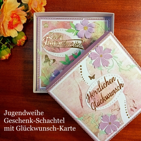 Jugendweihe Geschenkschachtel + Glückwunschkarte Geschenkbox 