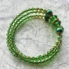 Armreifen grün & gold Schmuck 3-Reihig Perlen-Armband Spiralarmba