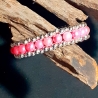 Kinder-Armband rosa & silbern Handarbeit Kinder-Schmuck elastisch