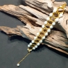 Perlen-Armband „goldene & weiße Perlen“ Mode-Schmuck Armreifen 