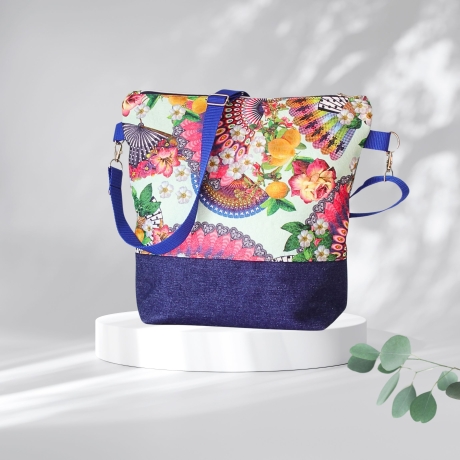 Umhängetasche Damen/Handtasche/Schultertasche/Jeanstasche/Bunt