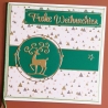 Weihnachtskarte frohe Weihnachten Festtag-Karte Grün & Gold 15 cm